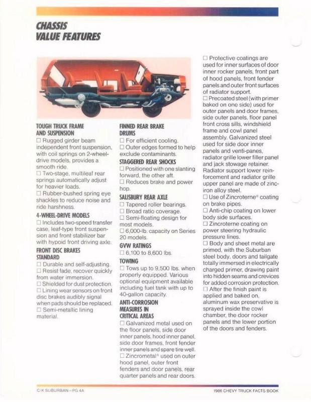 1986 Chevrolet Truck Facts Brochure Page 114